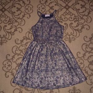 Navy & gold French Grey S stitch fix dress VGUC